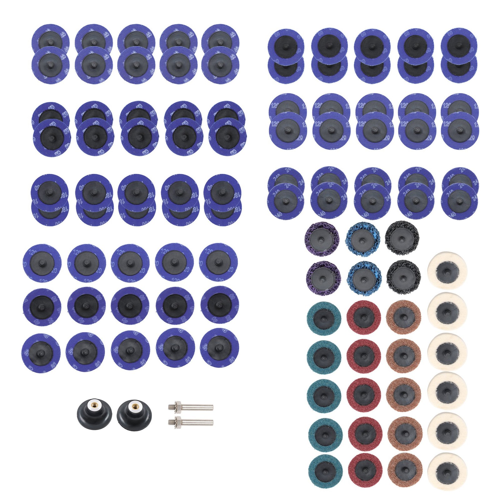 104 Pcs 2″ Roll Lock Sanding Discs Die Grinder Quick Change Discs w/ 1/4″ Holder