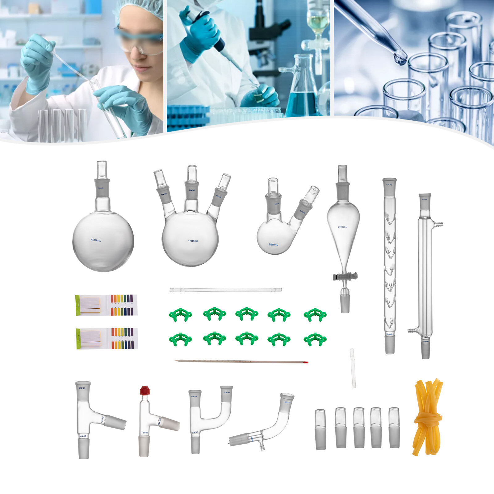 Chemistry Laboratory Glassware Kit Distillation Lab Glassware Kit 250-1000ml
