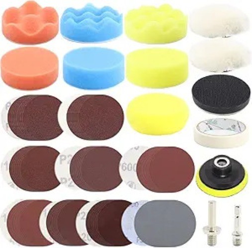 104PCS Car Foam Drill Buffing Pads 3Inch Headlight Restora Style: 3inch-104pcs
