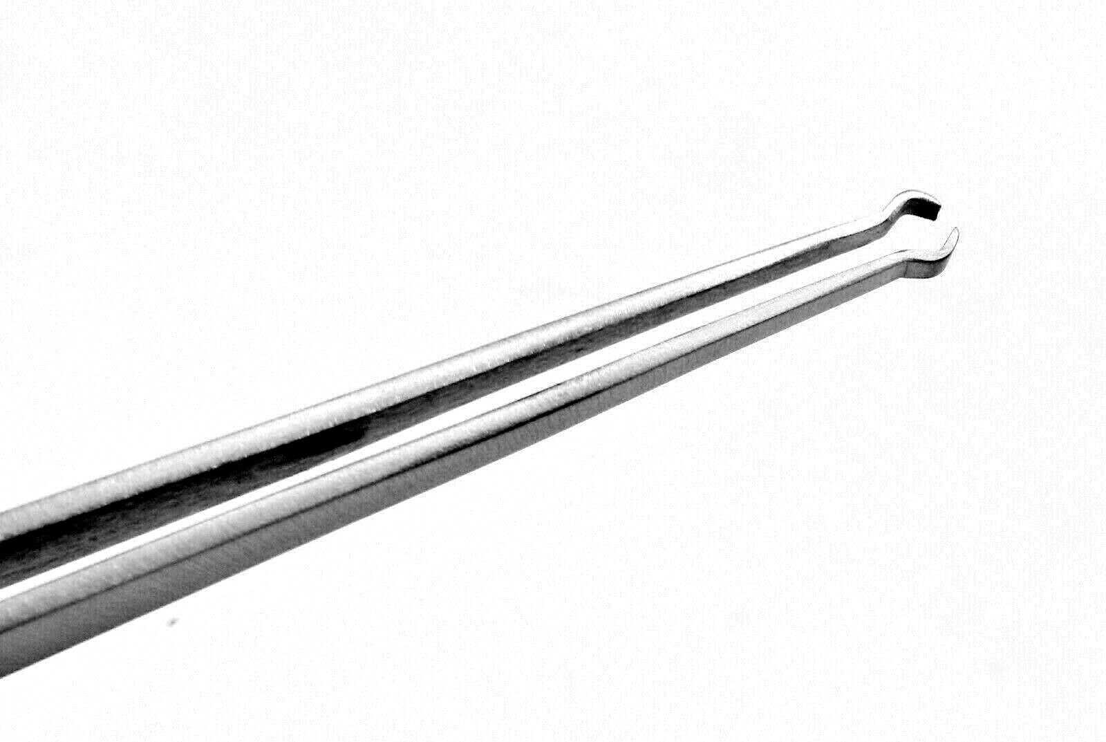2 Fiber Grip Tweezers Cross Locking Straight & Bent Wire Holding Slotted Tweezer