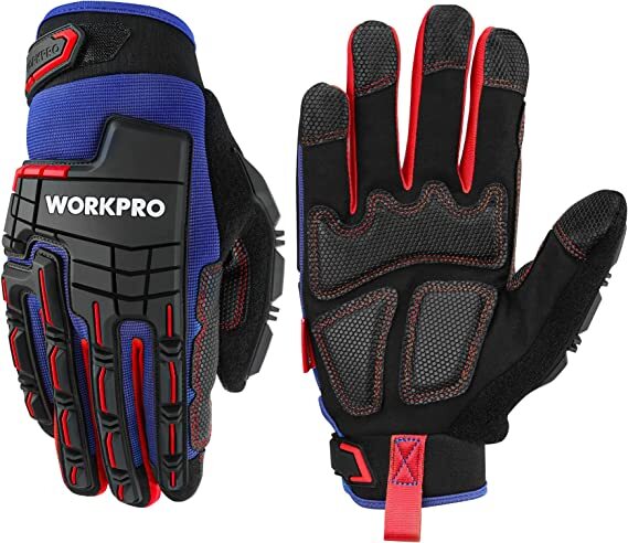 WORKPRO Heavy Duty Work Gloves w/PVC Protection Synthetic Leather Wear-Resistant