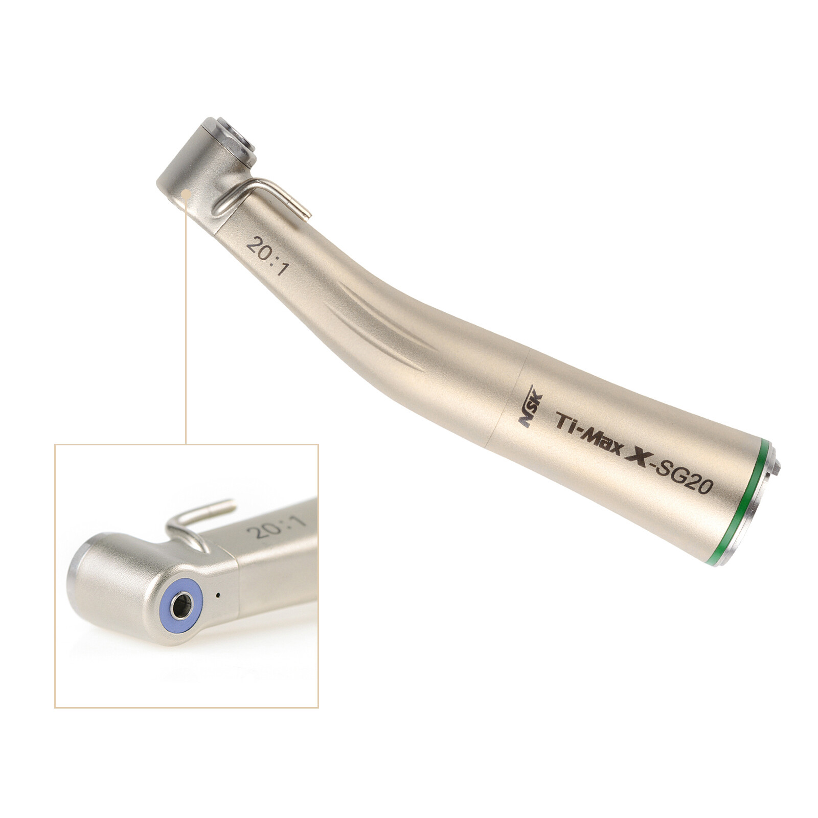 Ti-Max Dental 20:1 Fiber Optic Implant Contra Angle Handpiece SG20L/SG20 Fit NSK