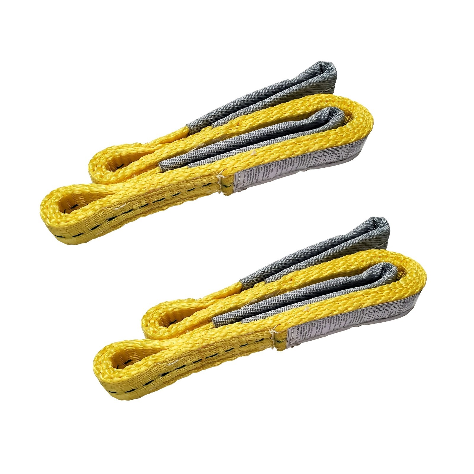 2 Pack 1″ x 3ft 2 Ply Polyester Flat Eye Lifting Sling Strap Web Sling 3100 lbs