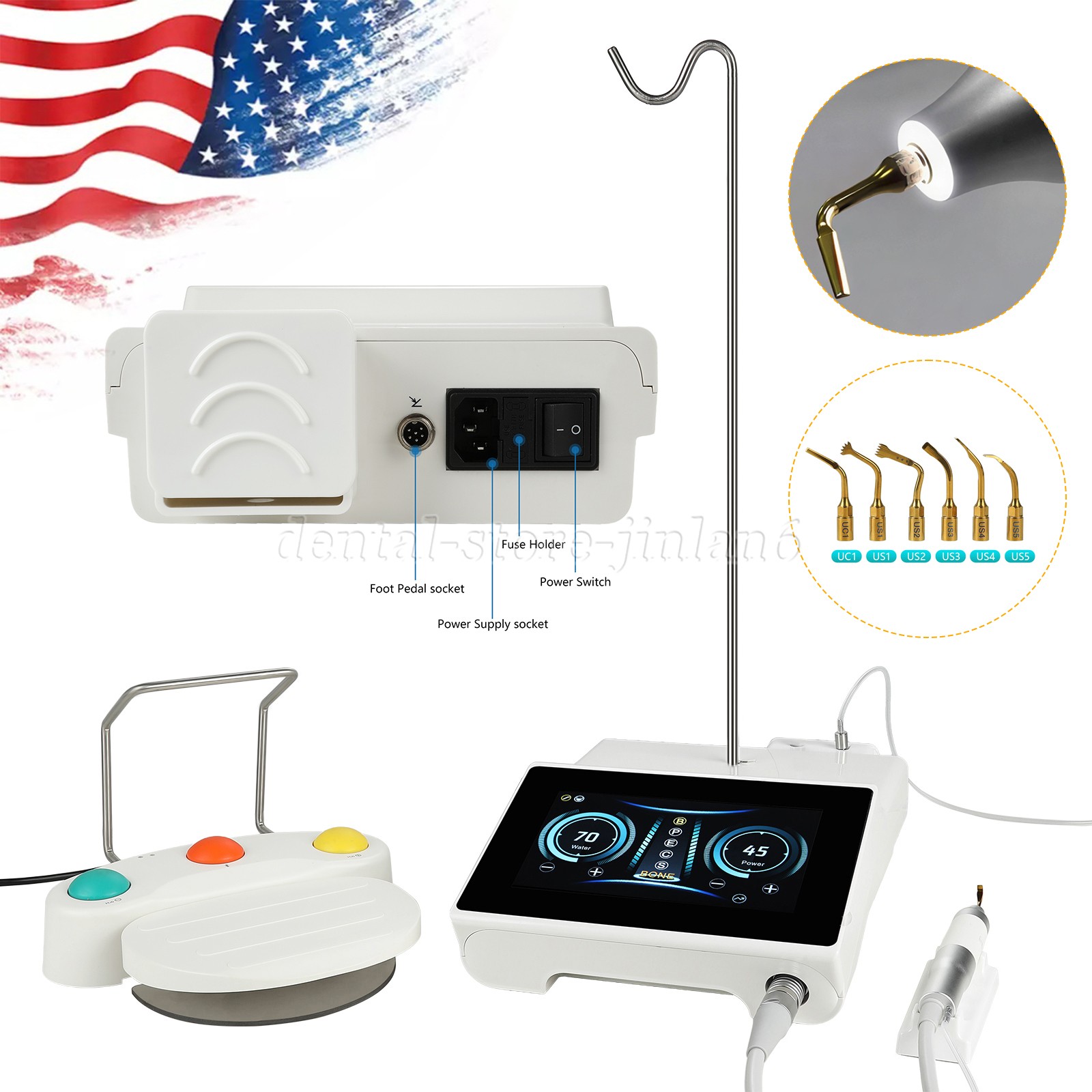 Dental Surgery Piezo Bone Surgery Ultrasonic Bone Cutter With Handpiece Tips