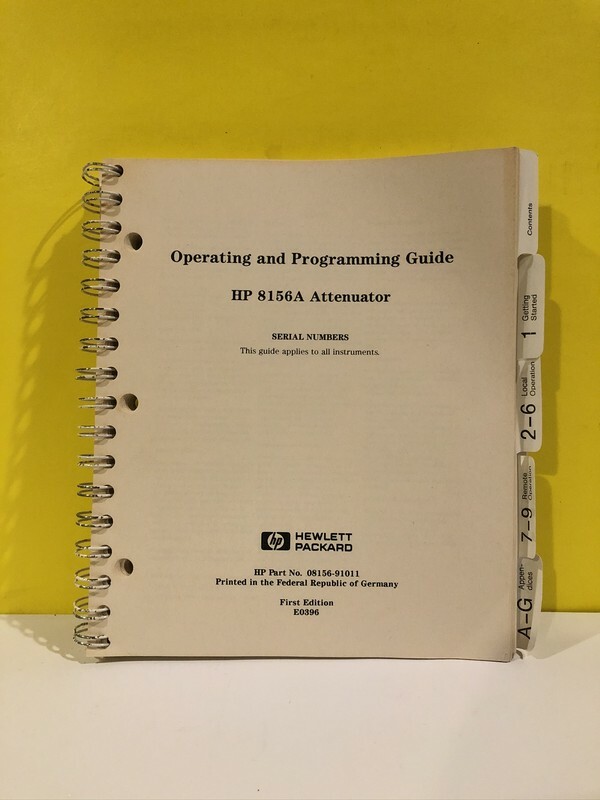 HP 08156-91011 8156A Attenuator Operating and Programming Guide