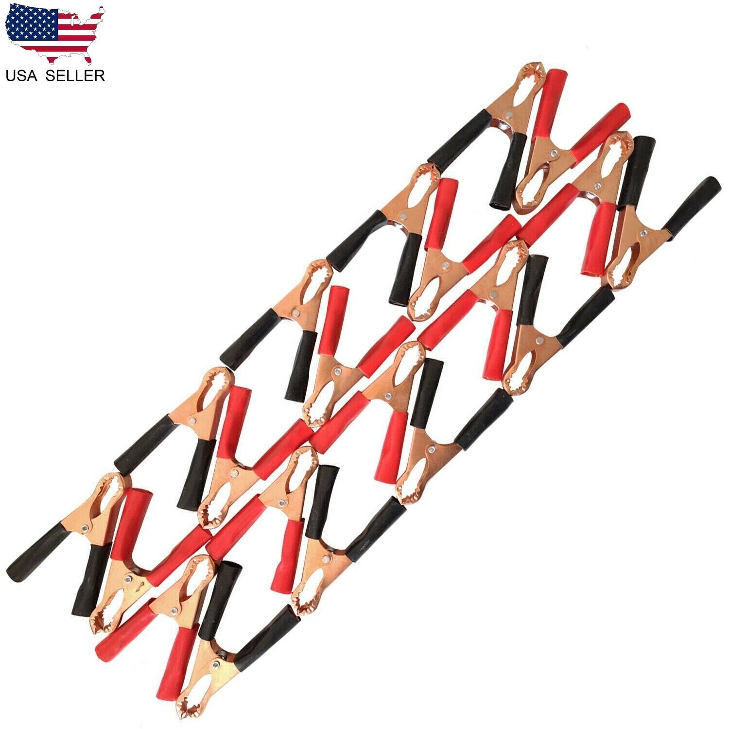 20pcs 80mm 50A Red & Black Car Battery Test Lead Clip Crocodile Alligator Clamps