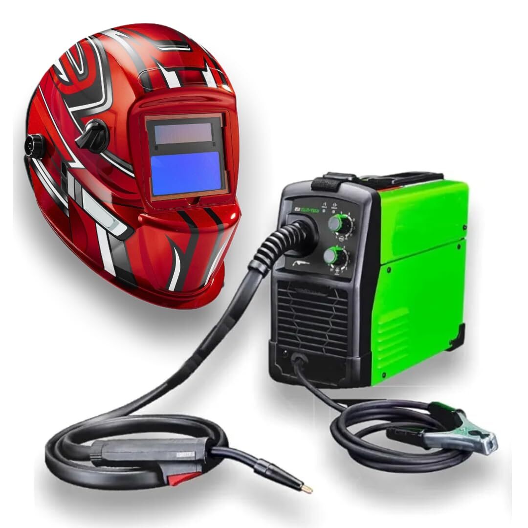 Fits TITANIUM Easy-Flux 125 Amp Welder, Red Design Auto-Darkening Welding Helme