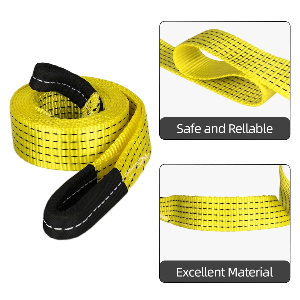 2 Pack 6′ x 2″ Lifting Sling Straps, 6 Feet Heavy Duty Lift Rigging Strap Tre…