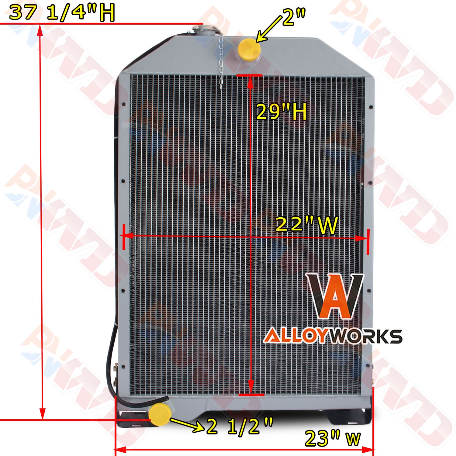 RE38664 RE21893 3 Row Radiator Fits John Deere 4050 4055 4250 4255 4450 4455