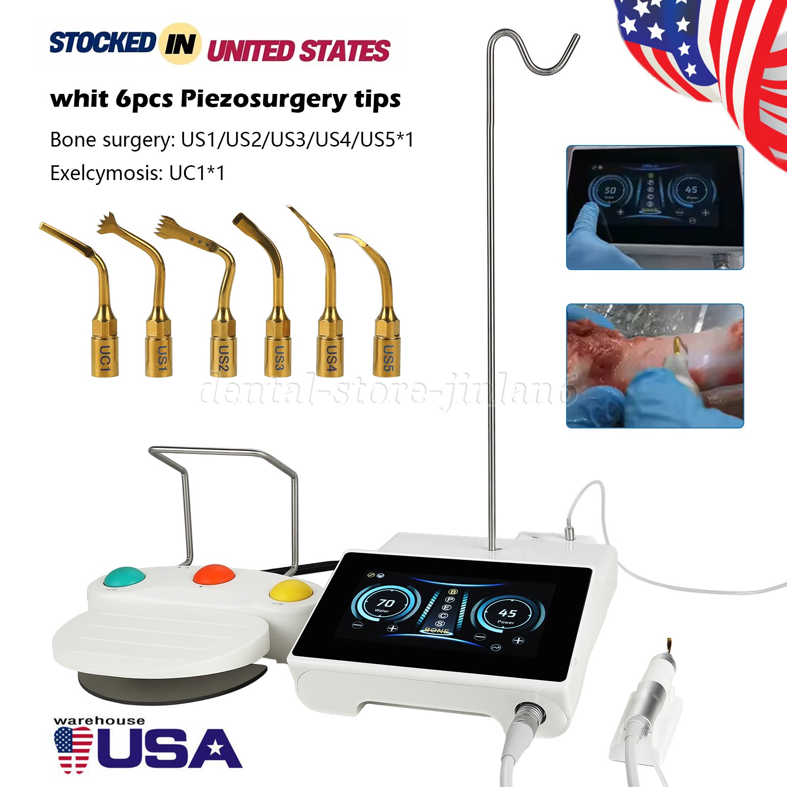 Dental Surgery Piezo Bone Surgery Ultrasonic Bone Cutter With Handpiece Tips