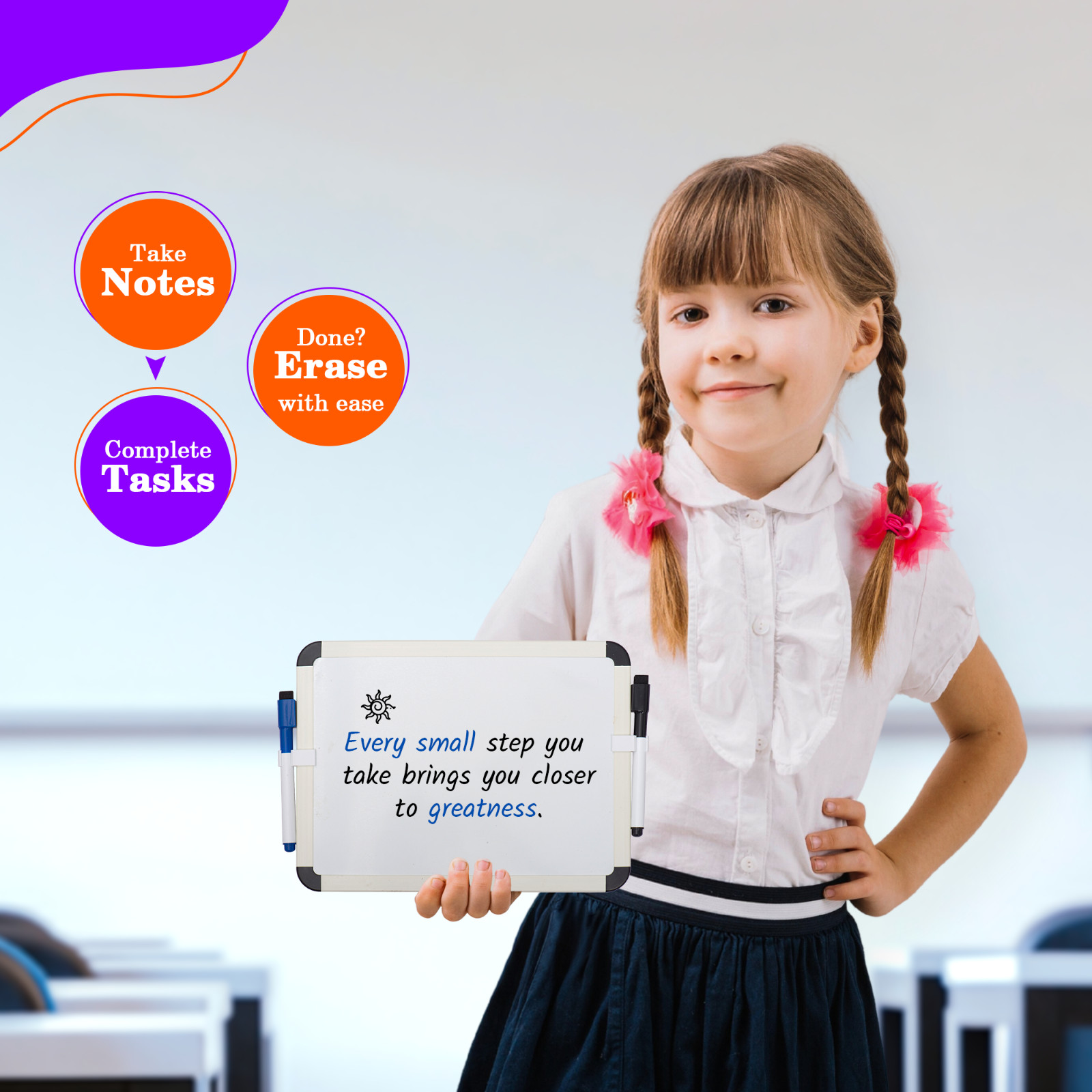 Magnetic Dry Erase Board 8 5 x 11 Inches Small White Board with Markers