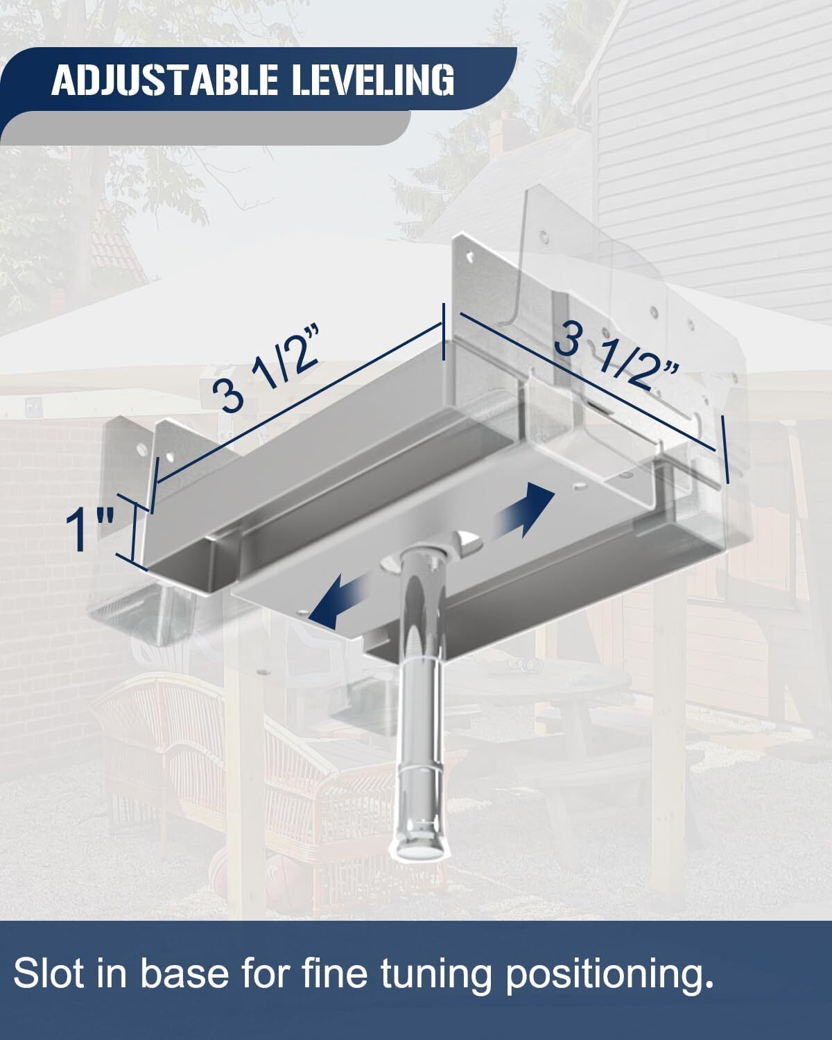 10Pcs 4×4 Concrete Deck Post Anchor Base Adjustable Metal Post Bracket Post Base