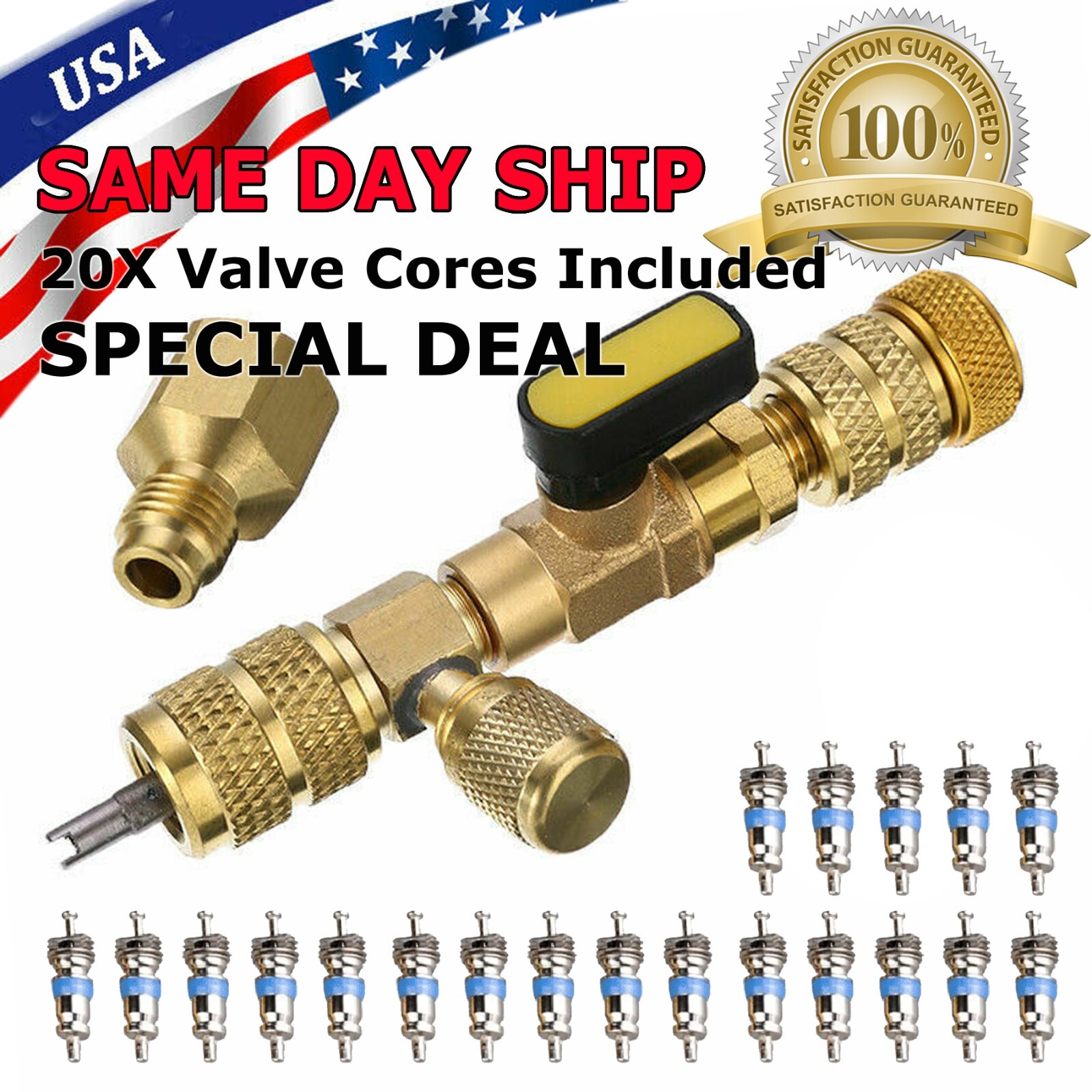 20X Cores HVAC Tool Valve Core Remover Dual 1/4″ and 5/16″ Port Installer