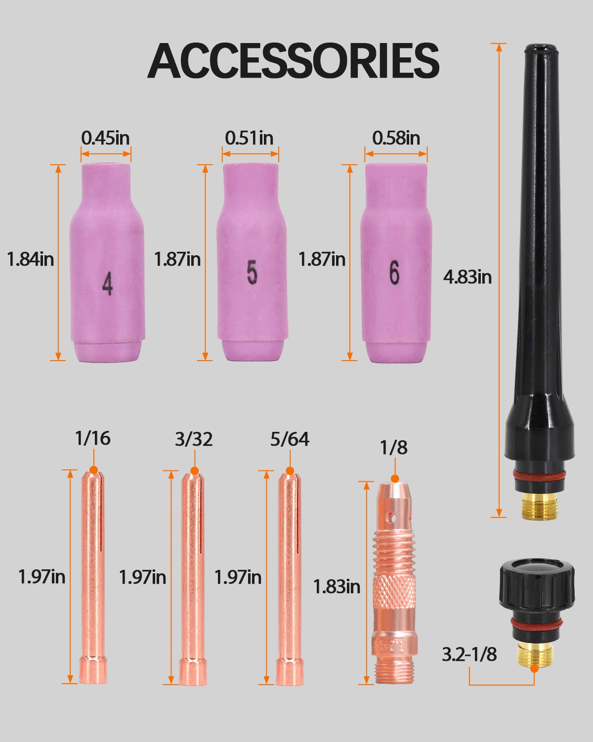HITBOX WP17V Welding Gun TIG Welder Torch Equipped with 10-25 Quick Plug 4M/13ft