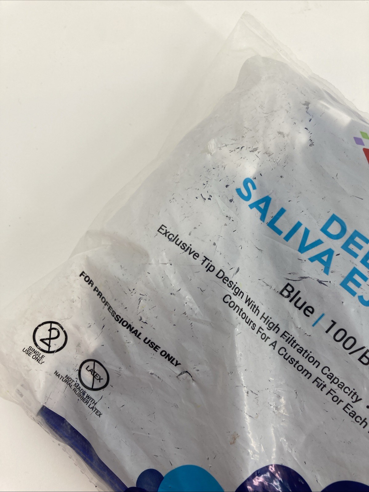 Darby Dental Deluxe Saliva Ejector Tips Blue Pack of 100 Tips NEW Sealed P5