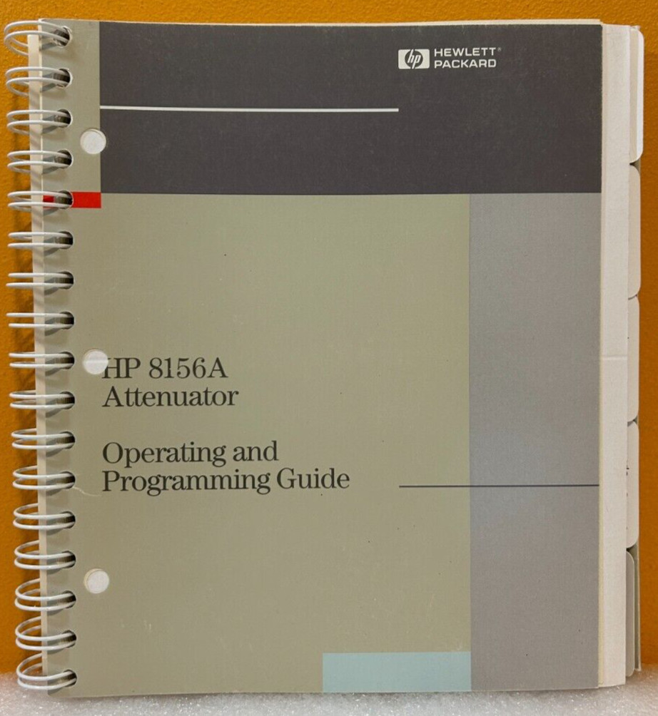 HP / Agilent 08156-91011 HP 8156A Attenuator Operating & Programming Guide.
