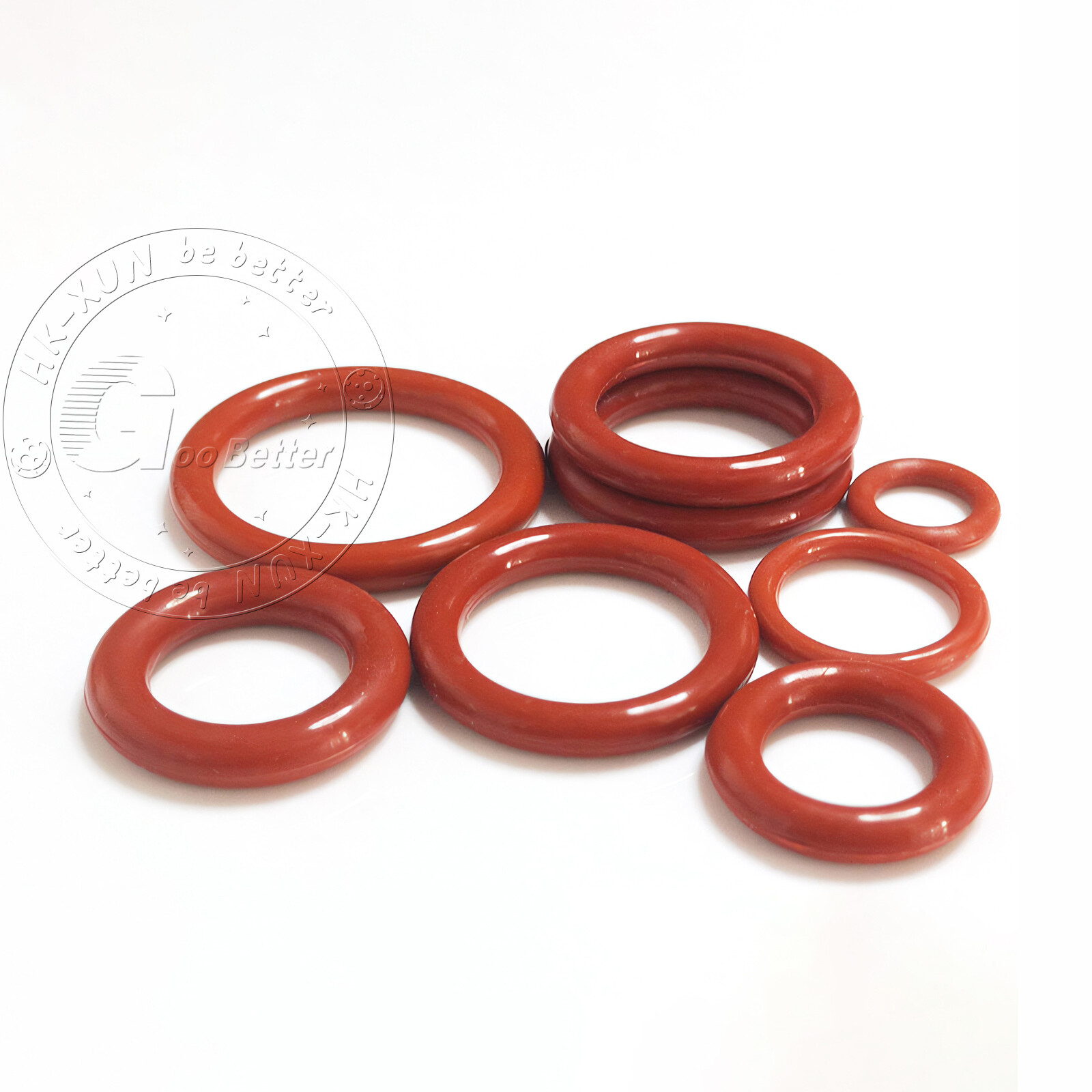 Food Grade O-Ring 5mm Cross Section 18mm-90mm OD Red Silicone Seals O-Rings