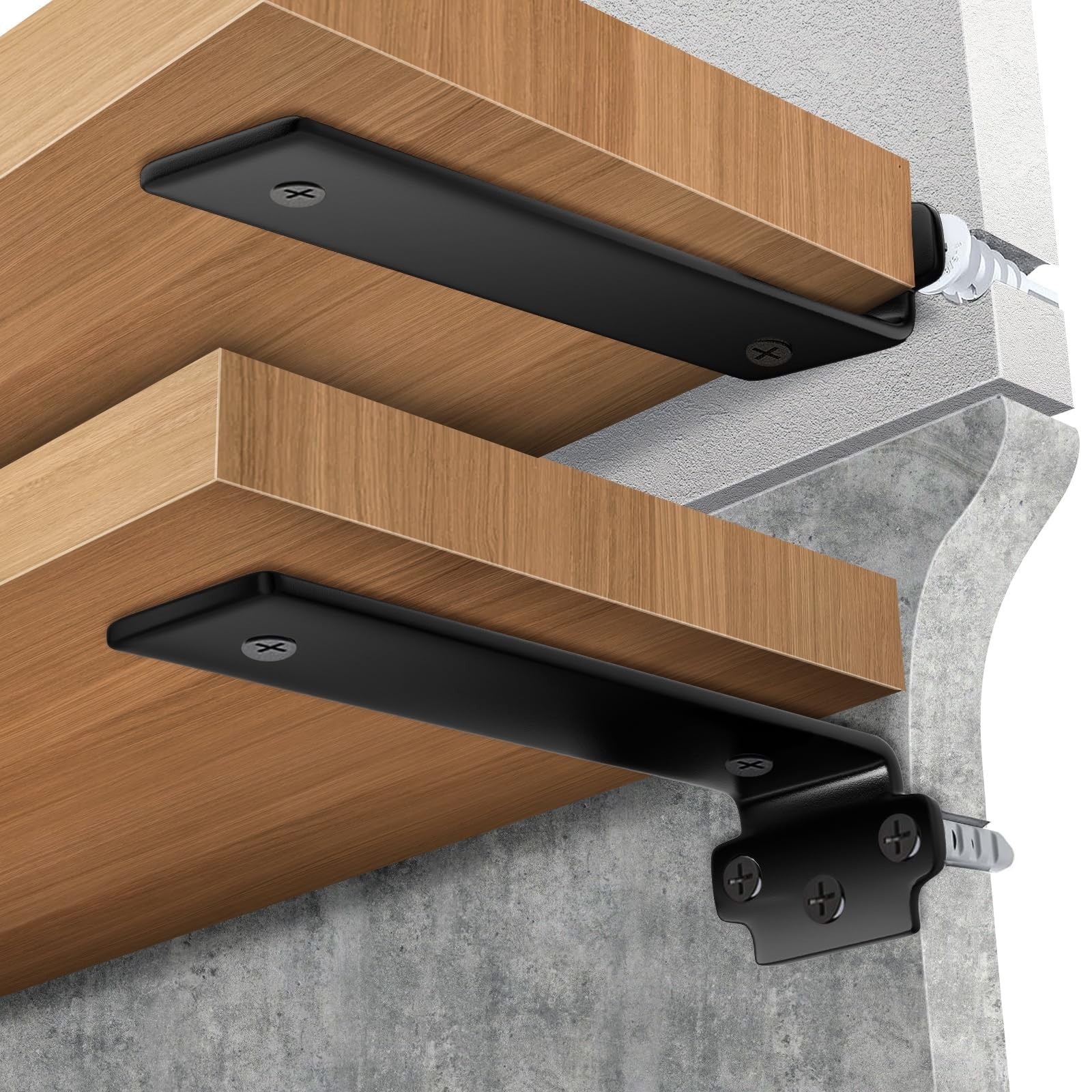 Shelf Brackets 10 Inch (Excluding Shelves), 6 Pack Heavy Duty Floating Shelf …