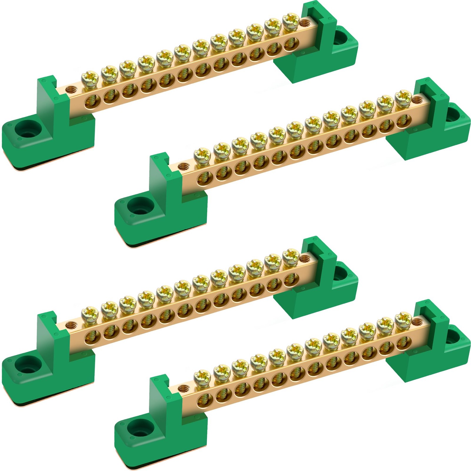 4 PCS 12 Position Grounding Bus Bar Terminal Block Electrical With Screws