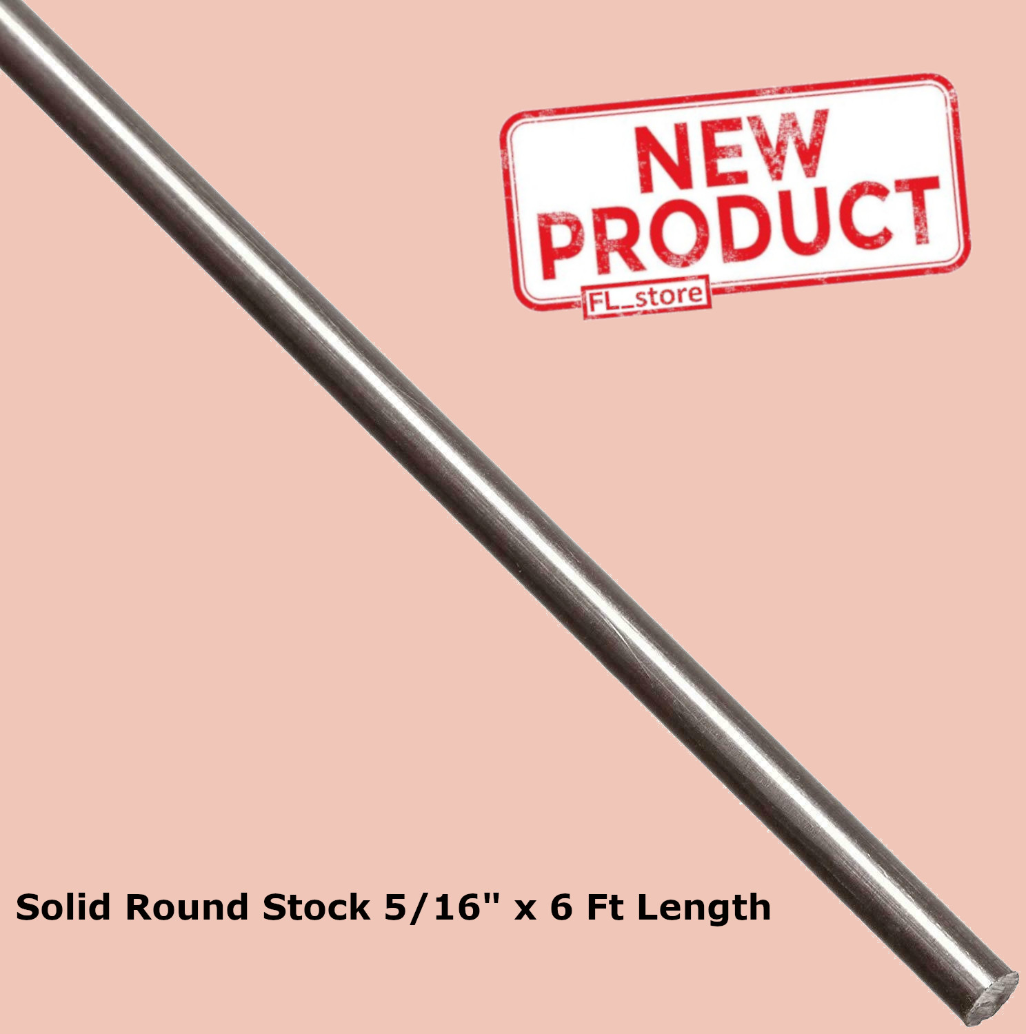 Stainless Steel Solid Round Stock 5/16″ x 6 Ft Length 303 Unpolished 72″ Rod NEW