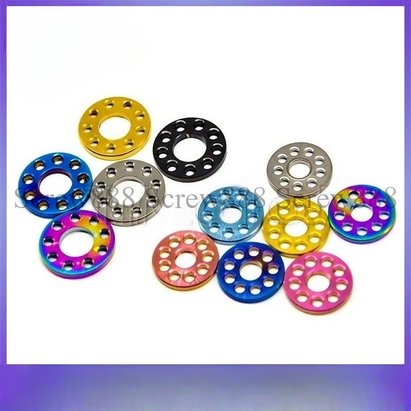 Titanium Washers M6 M8 M10 Grade 5 Anodized Color Drilled Hole Spacer