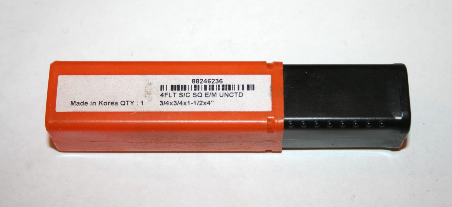 HERTEL 88246236 4-Flute Solid Carbide Square End Mill 3/4X3/4X1-1/2X4″ * NEW *