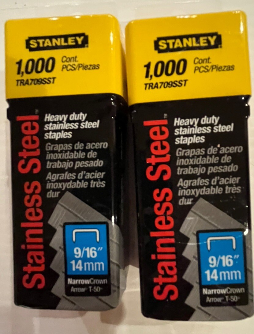 Stanley 2,000 Heavy Duty Stainless Steel T50 staples NEW