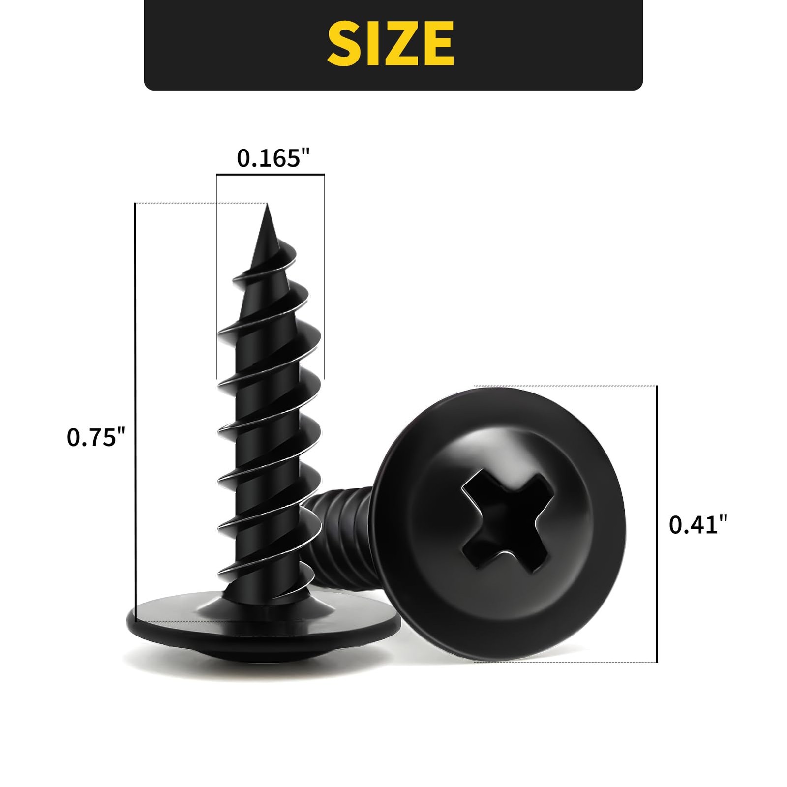 Wood Screws 3/4 Inch, 125 PCS FIXLINK Premium Phillips Truss #8 x 3/4″, Black
