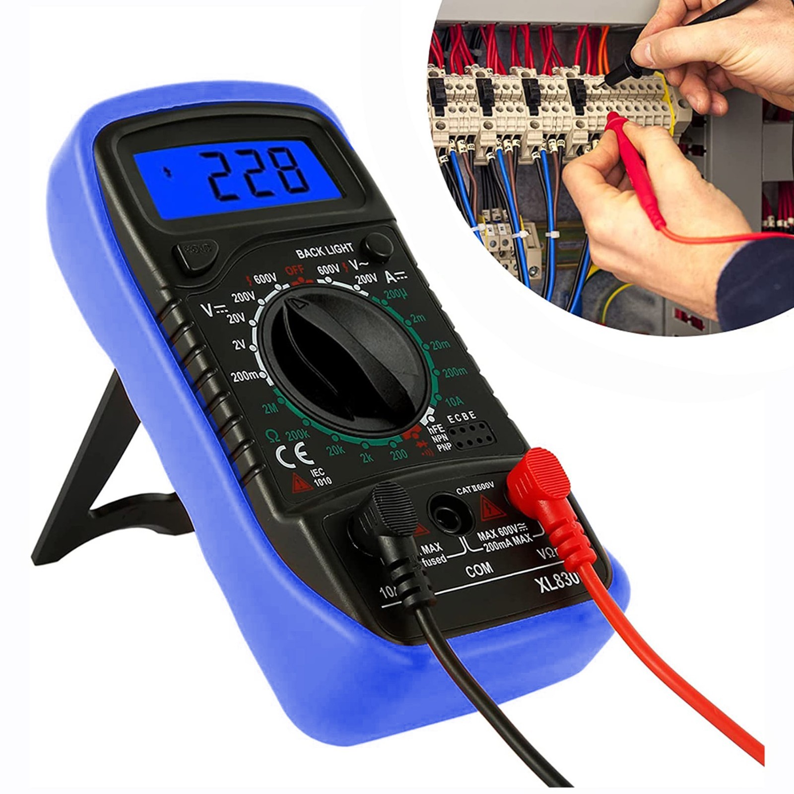 Digital Multimeter AC DC Voltmeter Ammeter Ohmmeter Volt Tester Meter WITH BATs