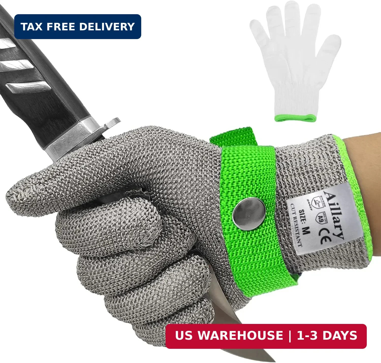 Level 9 Cut Resistant Glove Stainless Steel Mesh Food Grade Large Safety