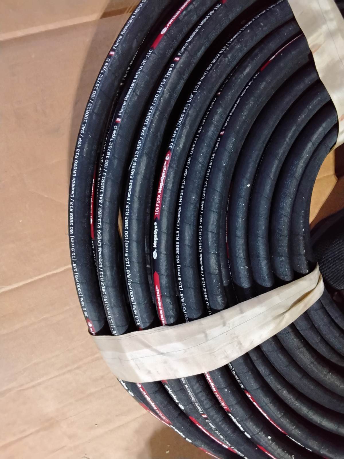25 FT GATES 5/8″ HYDRAULIC HOSE 2 WIRE 5000 PSI ENVIROFLUID MegaSpiral R13 Flame