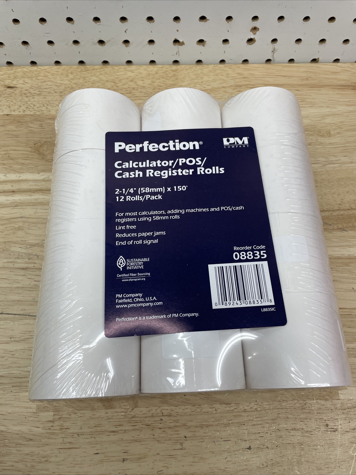 Calculator POS Cash Register Rolls 2 1/4″/58mm x 150 ft 12 Roll Pack – 1/2″ Core