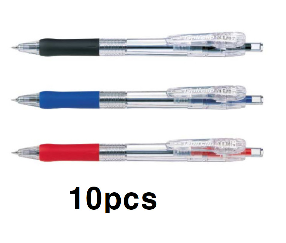 10pcs Zebra Tapli clip ballpoint pen 0.5/0.7/1.0/1.6mm – Choose Type