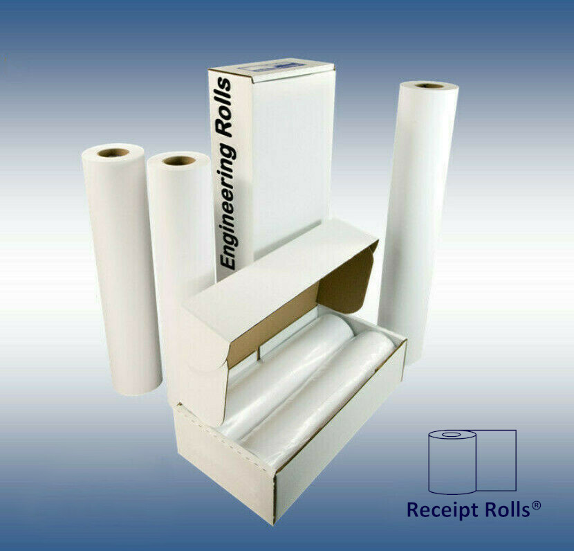 24″ x 150′ CAD 20 lb. Bond Inkjet Wide-Format Plotter Paper – 2.0″ Core 4 Rolls