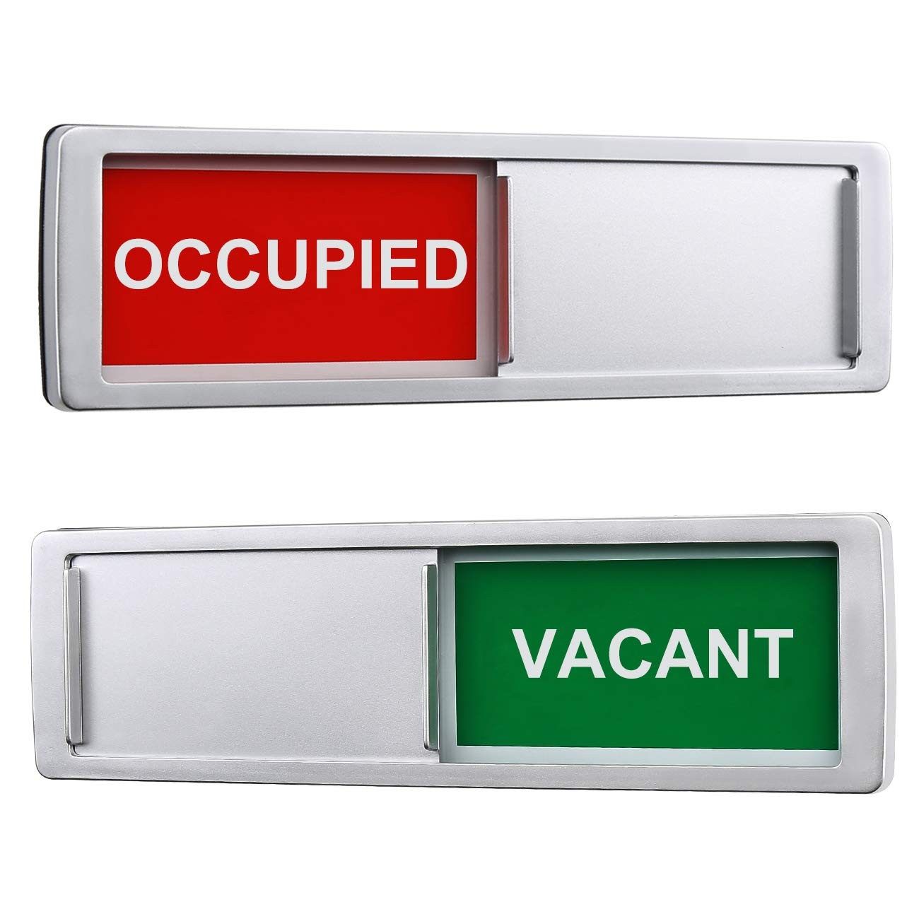 Vacant Occupied Sign, Door Sign for Home 7“ x 2”, Silver