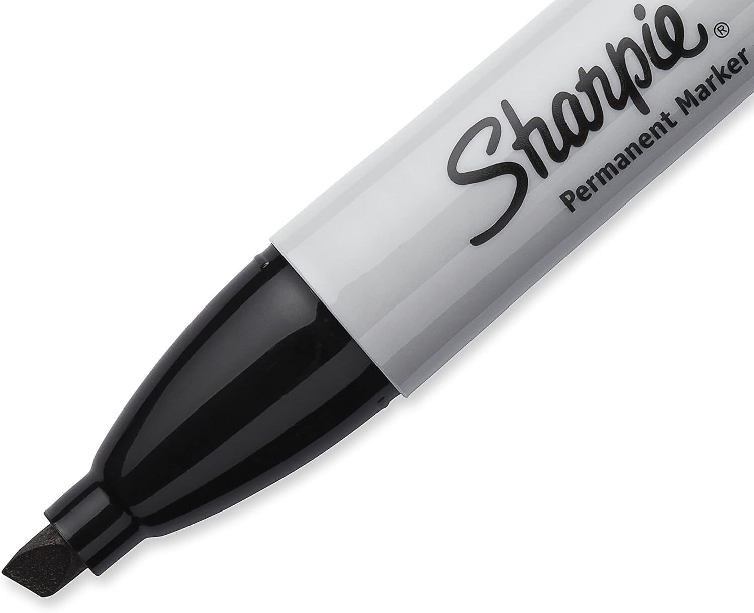 Sharpie Permanent Markers, Chisel Tip, Black, 4 Count (Pack of 1), Black