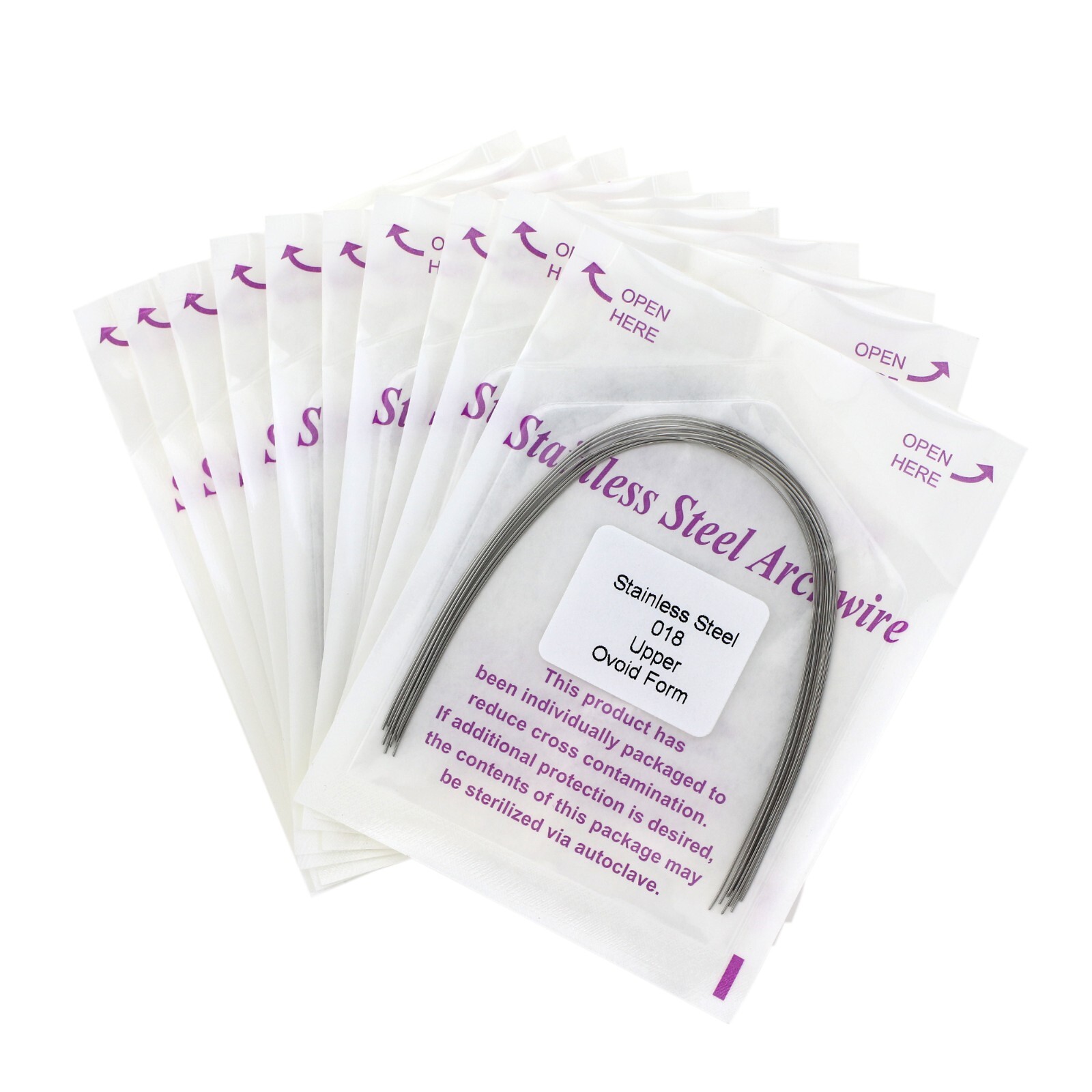 100PCS Orthodontic Stainless Steel Arch Wire Ovoid Form Round Rectangular Squre