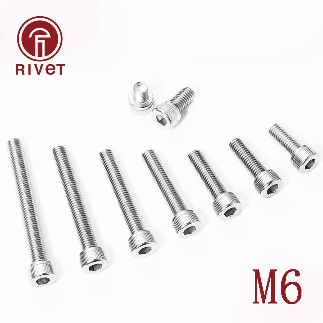 10/25/50/100/500pcs DIN912 M6 Stainless Steel 304 Hex Bolts Socket Cap Screws