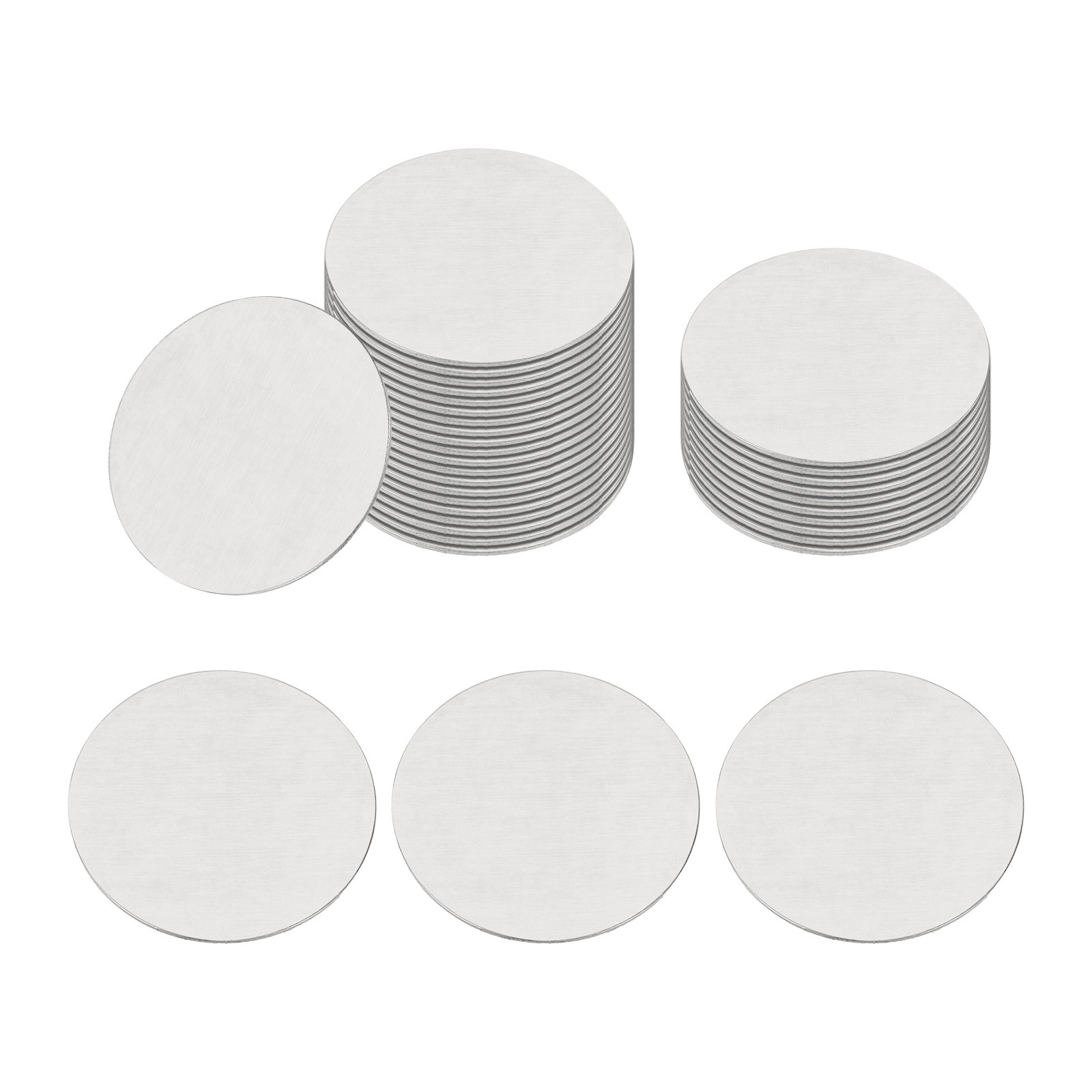 100Pcs 1-3/16″(30mm) Dia 0.04″(1mm) Thick Round Flat Stainless Steel Disc