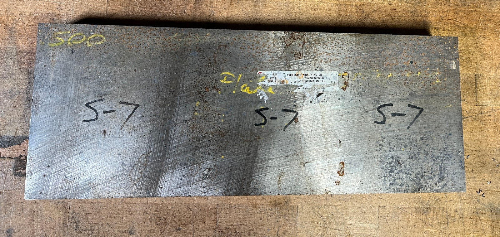 Large s 7 Tool steel flat bar stock rectangle 20 1/2 x 7 13/16 x 2 1/8 – 90 lbs