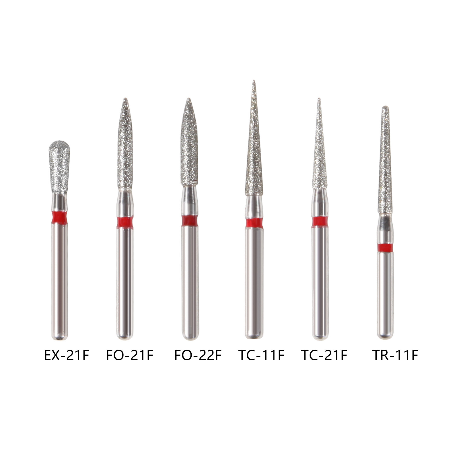 100pcs Dental Diamond Burs Drill FG1.6mm For High Speed Handpiece 100 TYPES