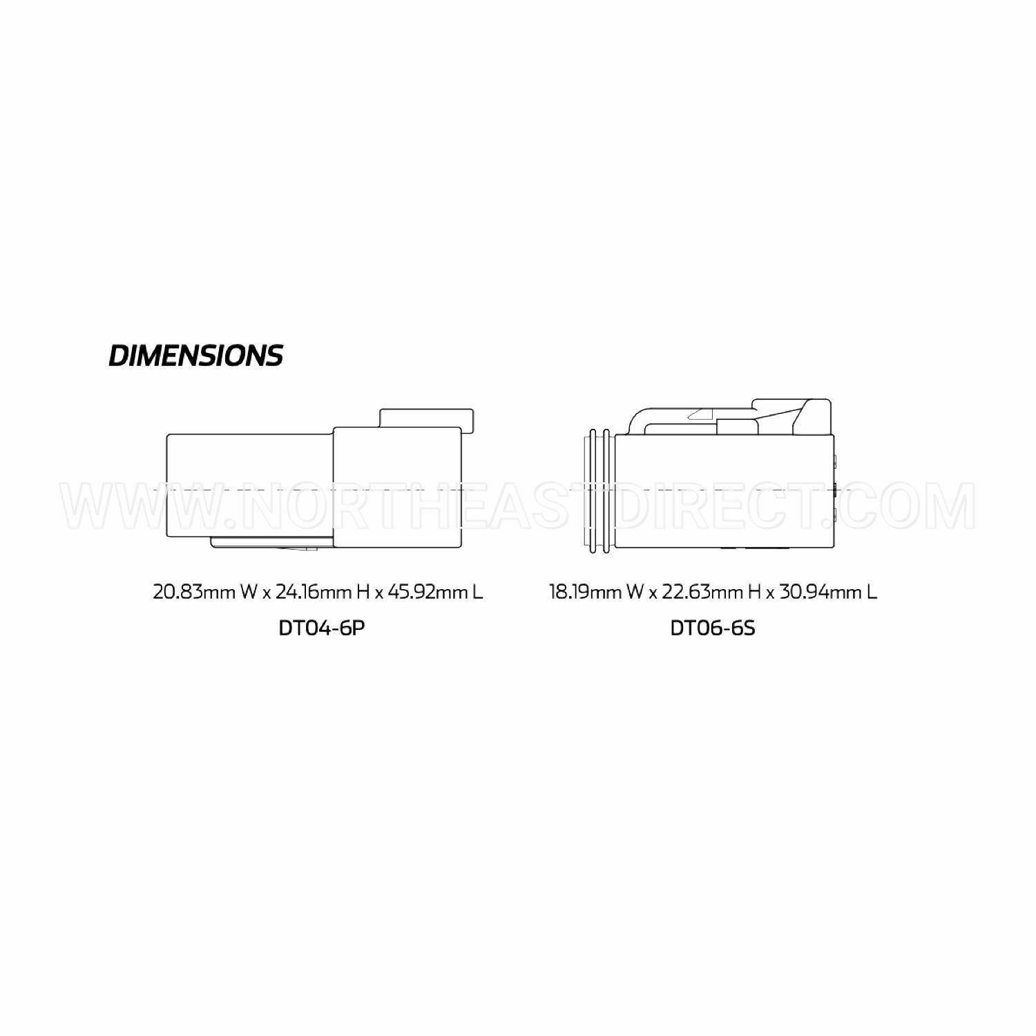 6 Pin Black Deutsch DT04-6S DT06-6S waterproof connector kit Solid & Open Pins