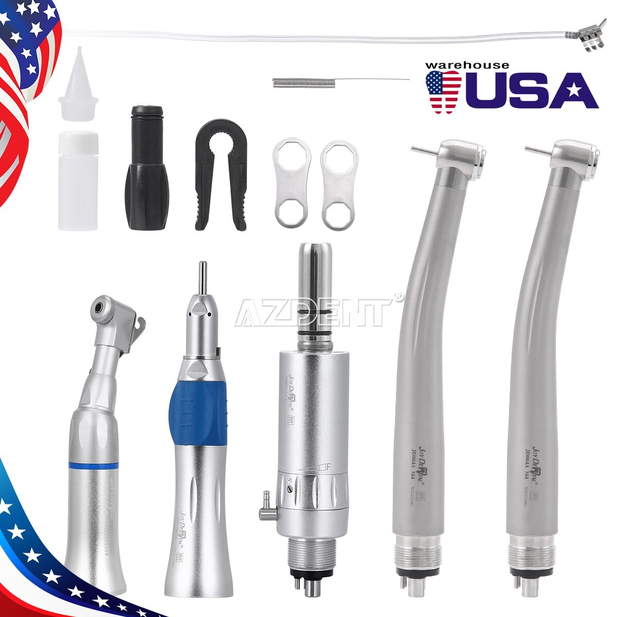 PANA MAX Dental High & Low Speed Handpiece Kits 4 Holes Push Button Air Turbine
