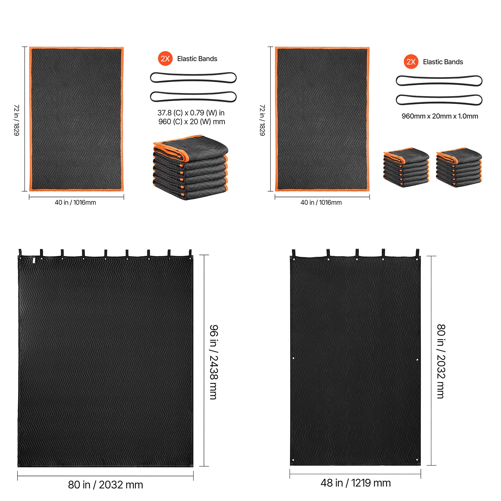 Uimoso 1/2/6/12 Pack Moving Blankets Furniture Pads/ Sound Dampening Blankets