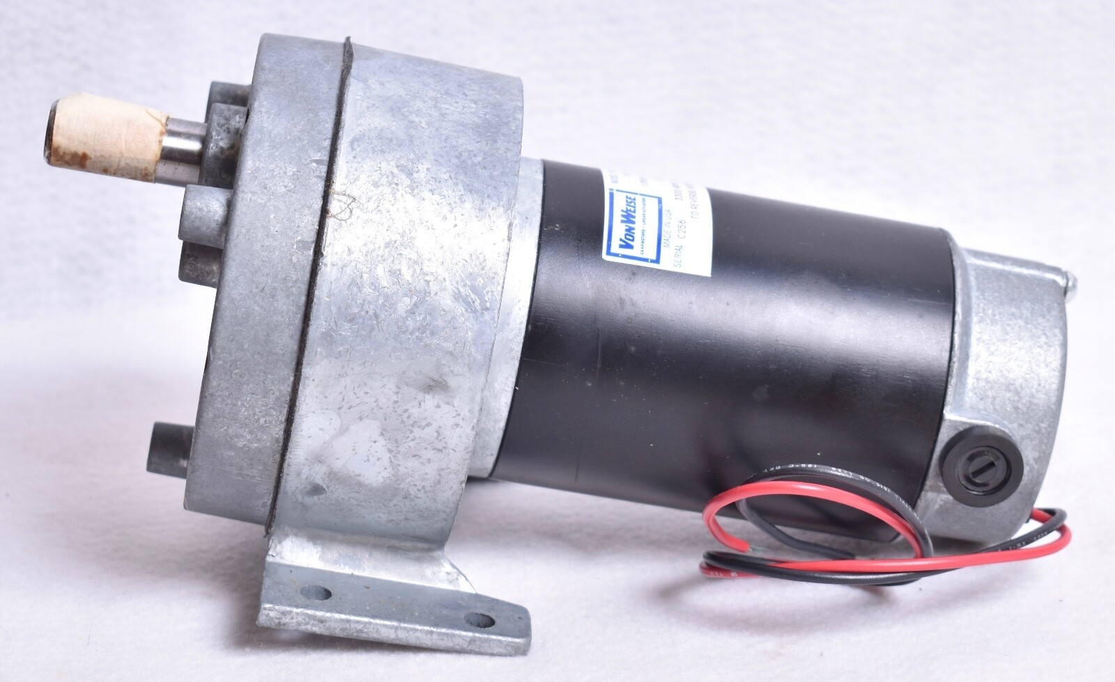 VonWeise DC Gear Motor 115V 1/8Hp 3300 RPM 26:1 Ratio V01156AE88