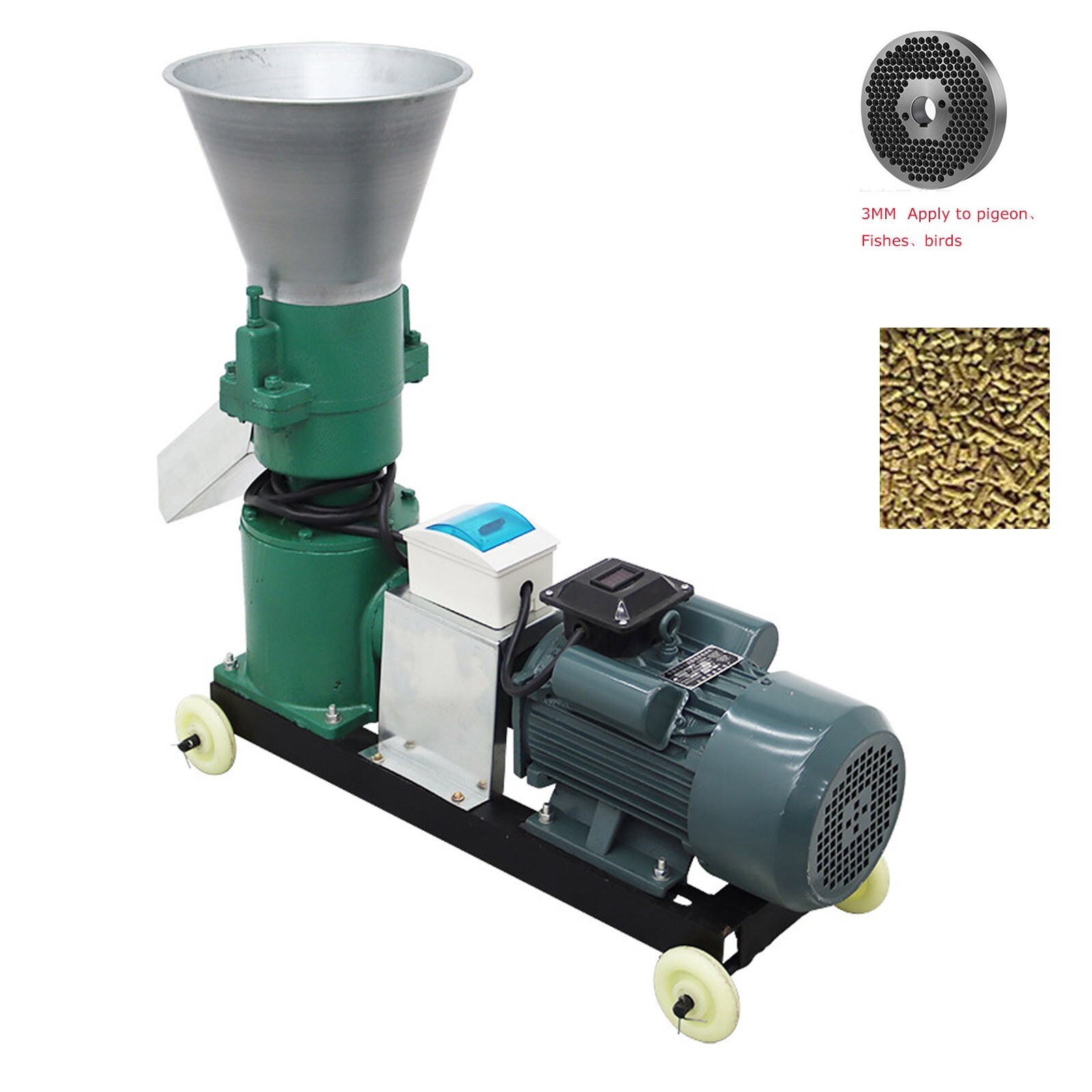3MM Animal Feed Mill Pellet Machine Chicken Duck Pellet Press Maker 150kg/h 220V