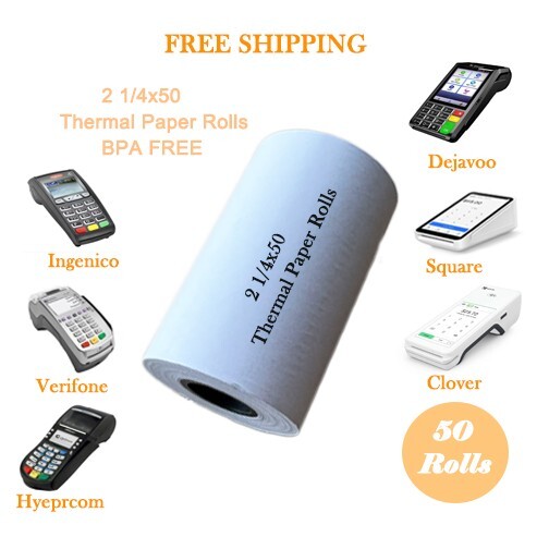 50 Rolls 2 1/4″ x 50′ Thermal Receipt Cash Register Credit Card Paper BPA Free