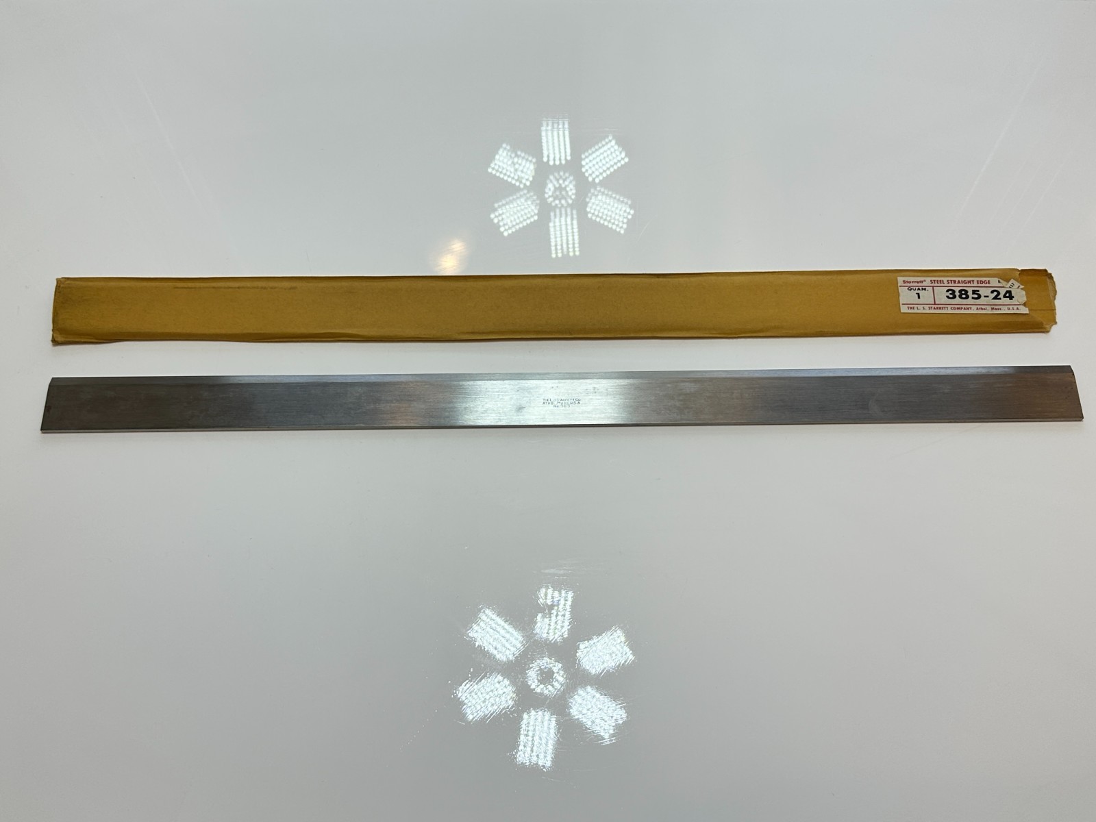 NEW Starrett Tools USA 385-24 (BEVELED EDGE) Steel Straight Edge (Athol Mass)