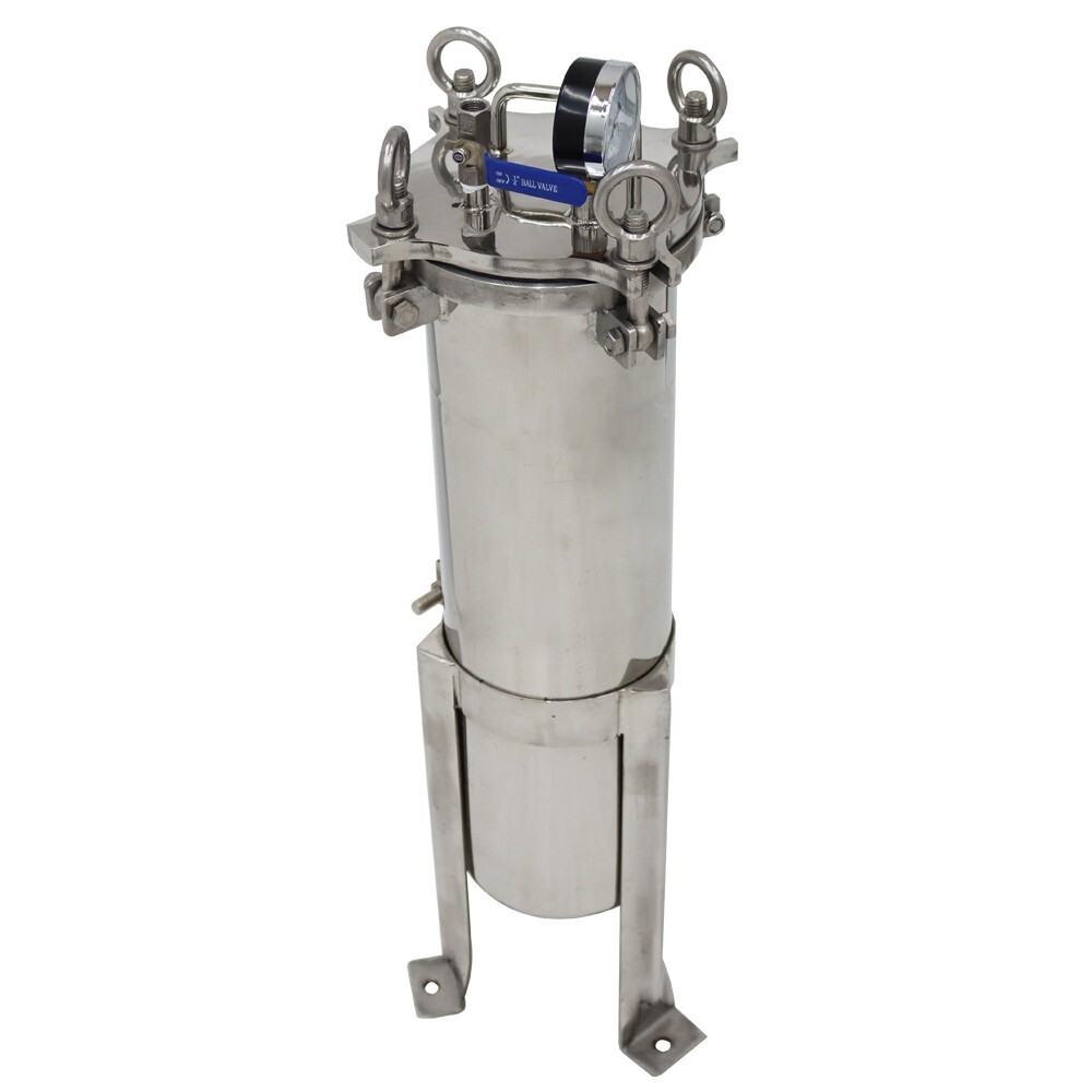 Stainless Steel #4 Bag Filter Housing Fluid Filtration Equipment 1″ NPT In/Out