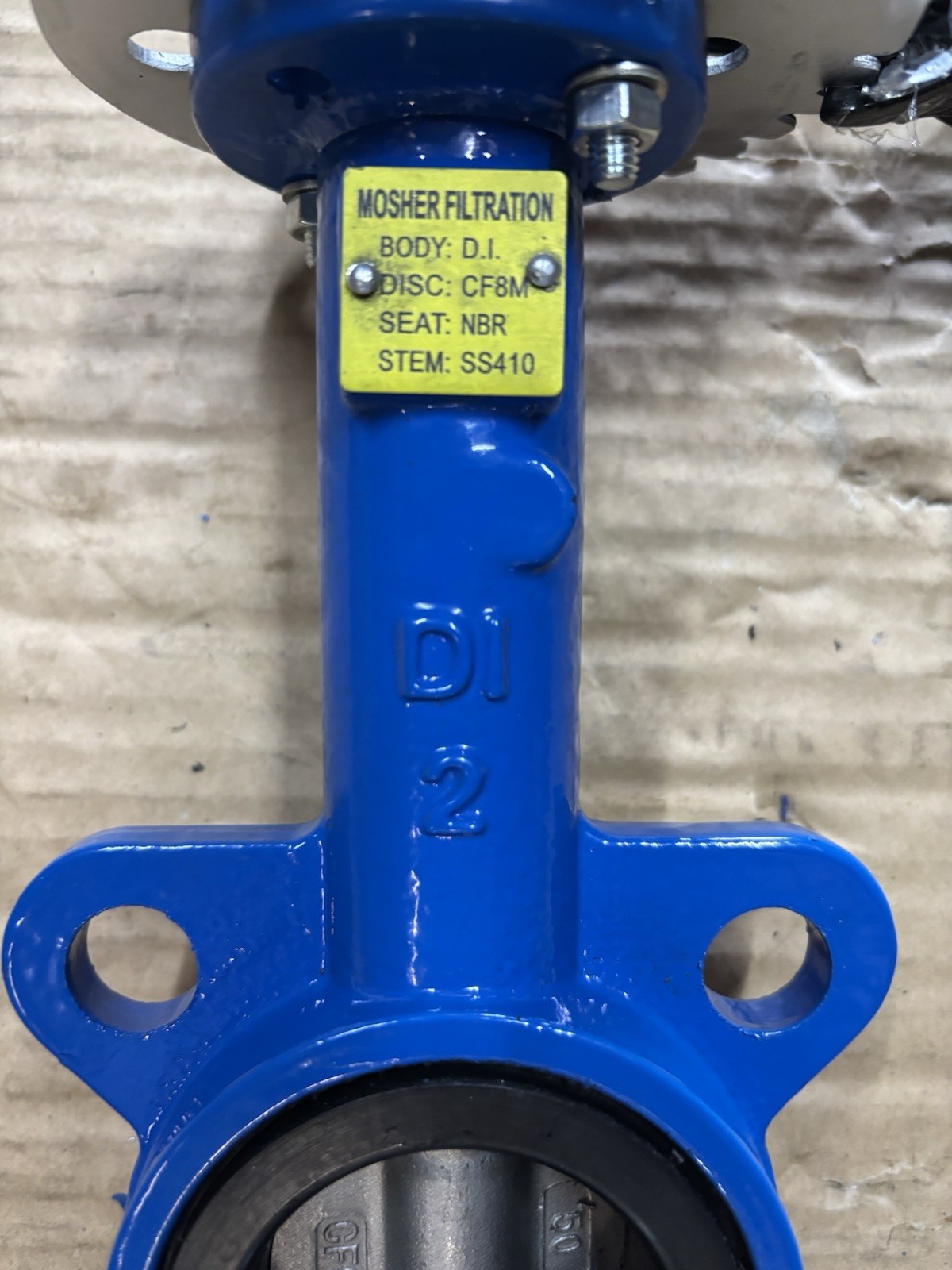 2” Butterfly Valve, Wafer, Ductile Iron Body, Stainless Steel Disc, Buna Seat